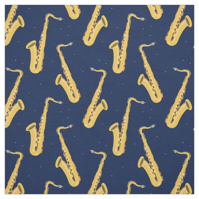 Saxophone Player Cool Saxophonist Fabric (Swatch)