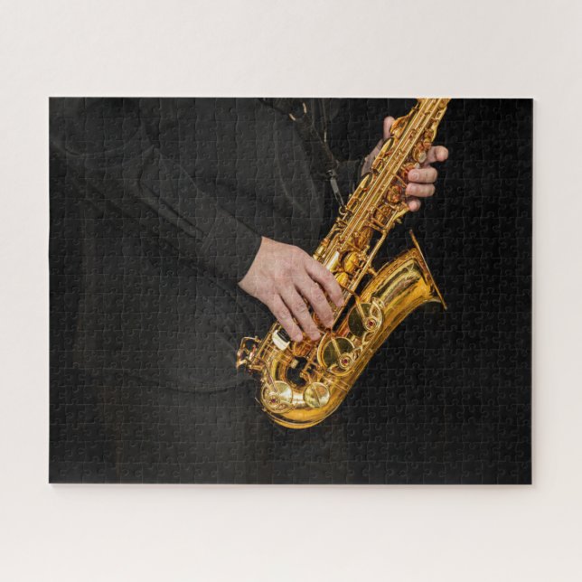 Saxophone Player hands Saxophonist playing jazz Jigsaw Puzzle (Horizontal)