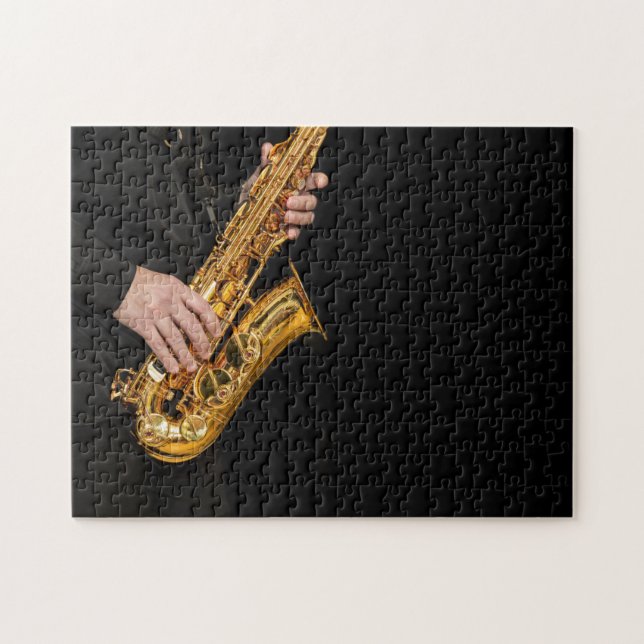 Saxophone Player hands Saxophonist playing jazz Jigsaw Puzzle (Horizontal)
