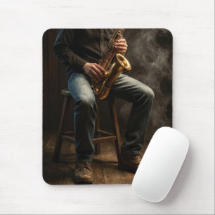 Saxophone Player in a Smoky Room Mouse Mat
