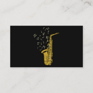 Saxophone Player Jazz Music Notes Saxophonist Saxo Business Card