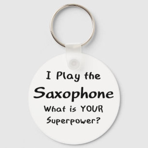saxophone player key ring
