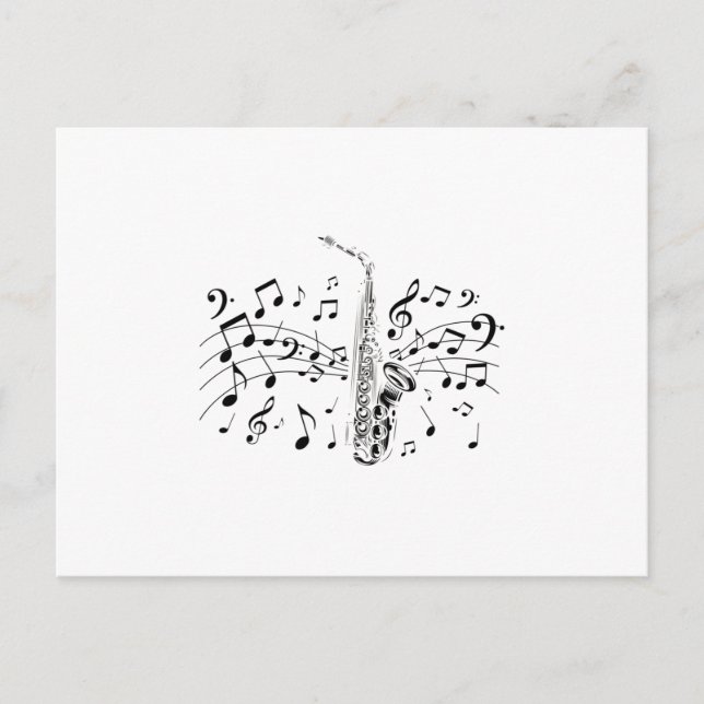 Saxophone Player Musical Instrument Musician Gift Postcard (Front)