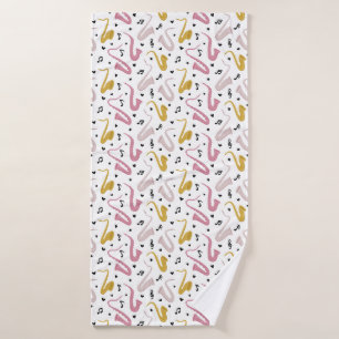 Saxophone Player Musician Jazz Bath Towel