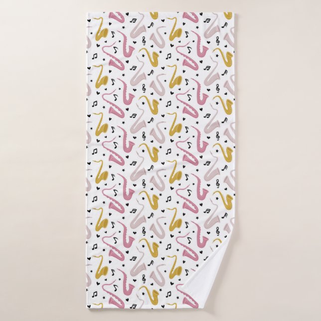 Saxophone Player Musician Jazz Bath Towel (Bath Towel)