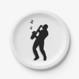 Saxophone Player Paper Plate