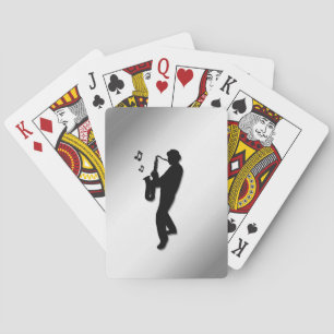 Saxophone Player Playing Cards