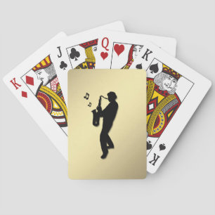 Saxophone Player Playing Cards