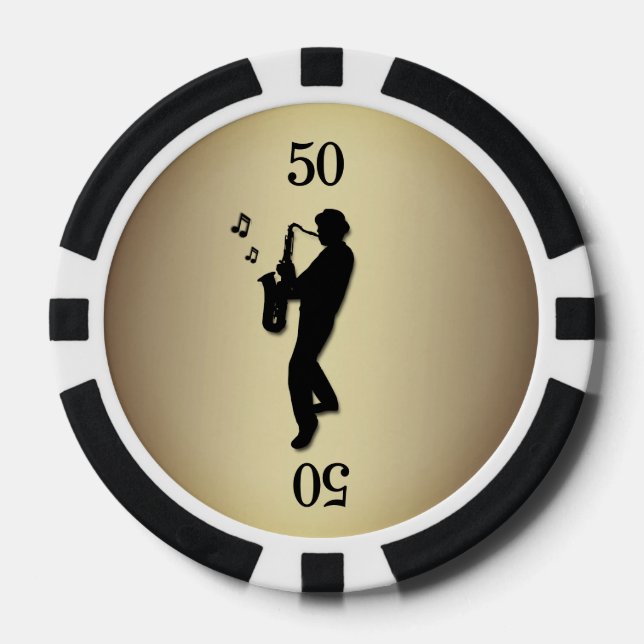 Saxophone Player Poker Chips (Front)