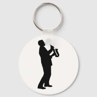Saxophone player saxophonist key ring