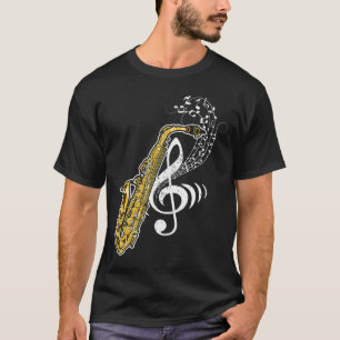 Saxophone Player Saxophonist Treble Clef Jazz Saxo T-Shirt