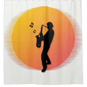 Saxophone Player Shower Curtain