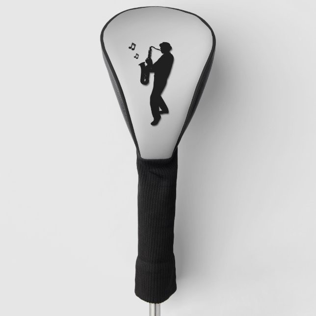 Saxophone Player Silver Golf Head Cover (Front)