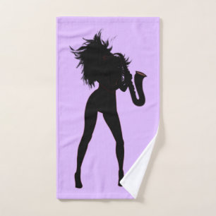 Saxophone Player Woman Bath Towels or Choose Colou