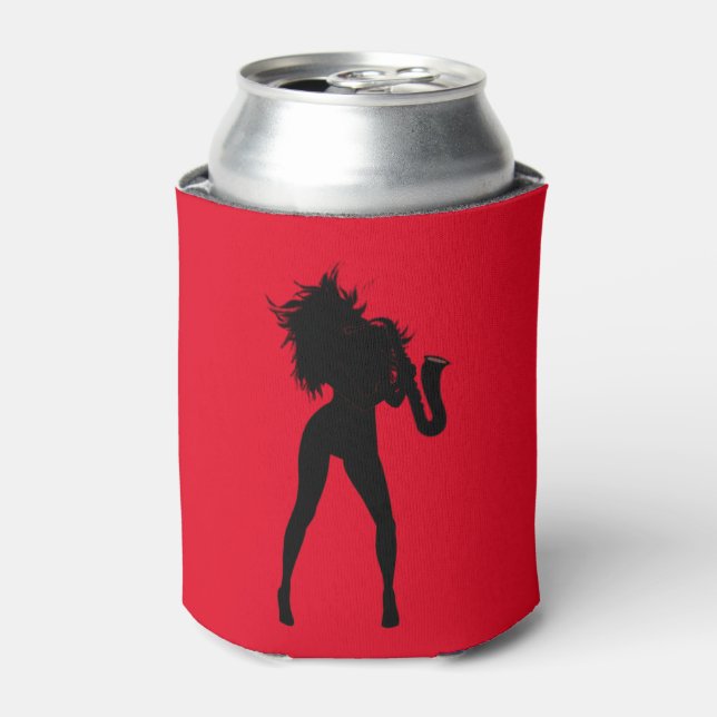Saxophone Player Woman Can Cooler - Choose Colour (Can Front)