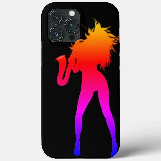 Saxophone Player Woman iPhone Case (Back)