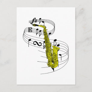Saxophone Postcard