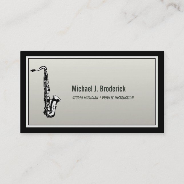 Saxophone Professional Musician Business Card (Front)