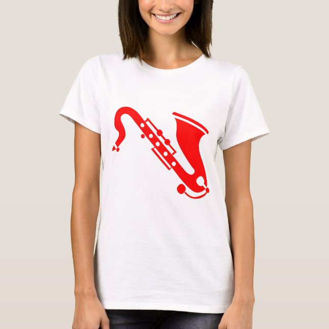 Saxophone - Red T-Shirt (Front)