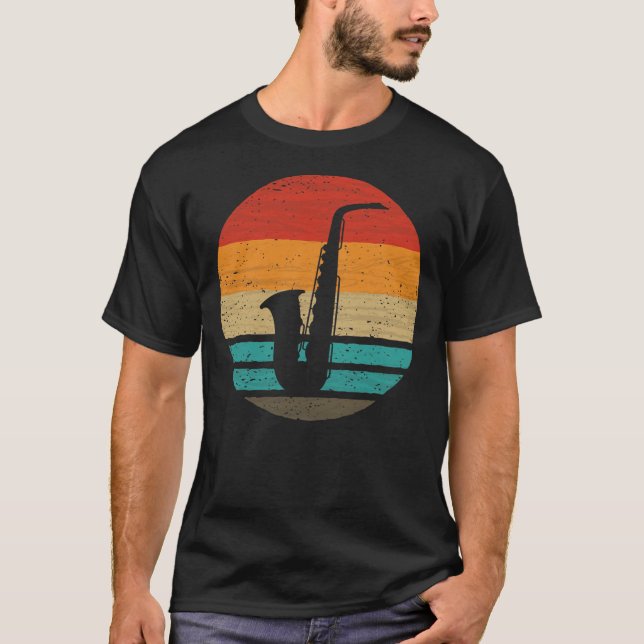 Saxophone Retro Style Vintage  T-Shirt (Front)