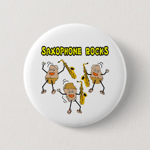 Saxophone Rocks 6 Cm Round Badge
