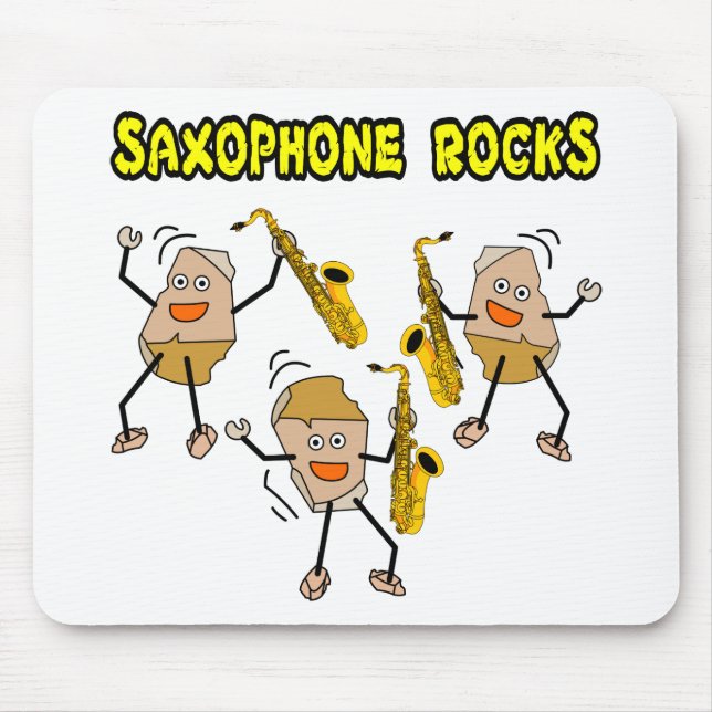 Saxophone Rocks Mouse Mat (Front)