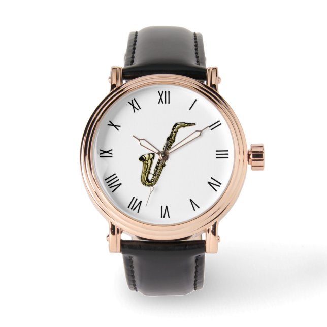 Saxophone Roman Numerals Watch (Front)