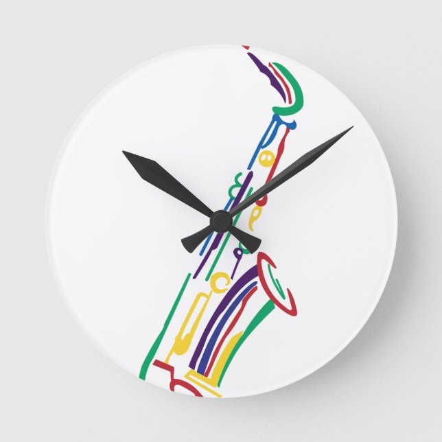 Saxophone Round Clock (Front)
