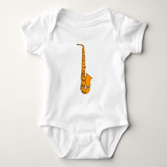 saxophone sax baby bodysuit (Front)