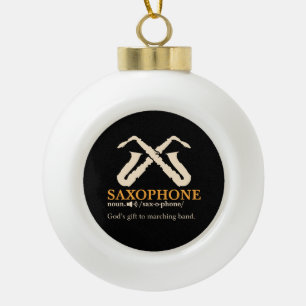 Saxophone - Saxophone Definition Ceramic Ball Christmas Ornament