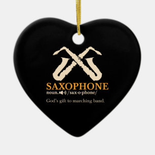 Saxophone - Saxophone Definition Ceramic Tree Decoration