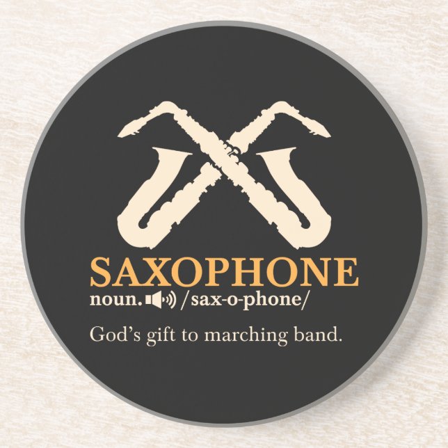 Saxophone - Saxophone Definition Coaster (Front)
