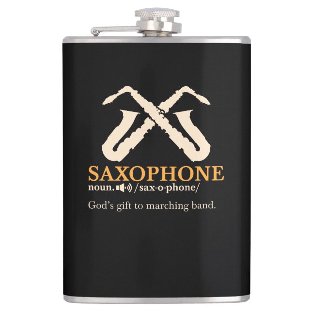 Saxophone - Saxophone Definition Hip Flask (Front)