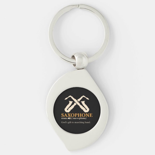 Saxophone - Saxophone Definition Key Ring (Front)