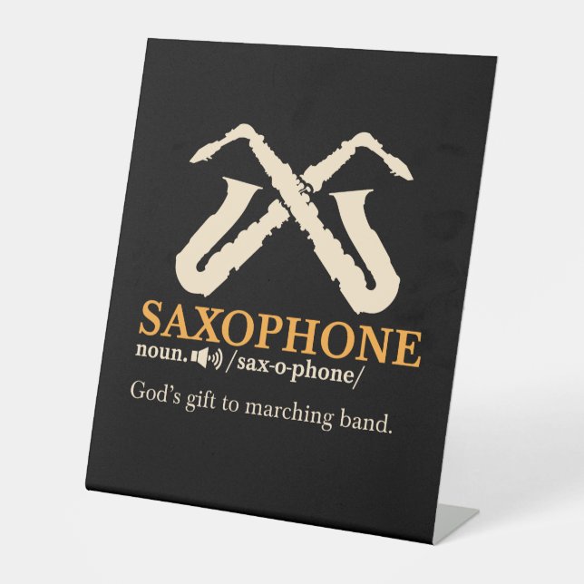 Saxophone - Saxophone Definition Pedestal Sign (Front)