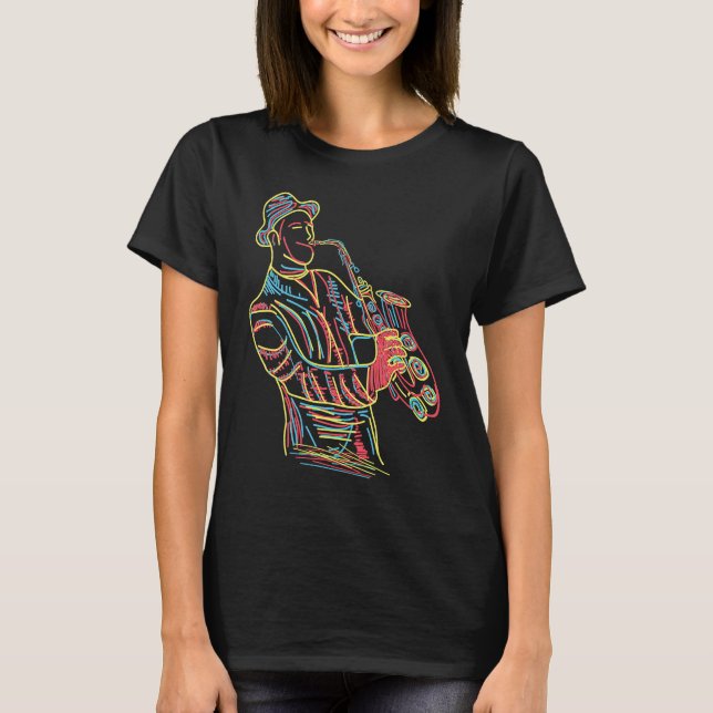 Saxophone Saxophone Player And Musician T-Shirt (Front)