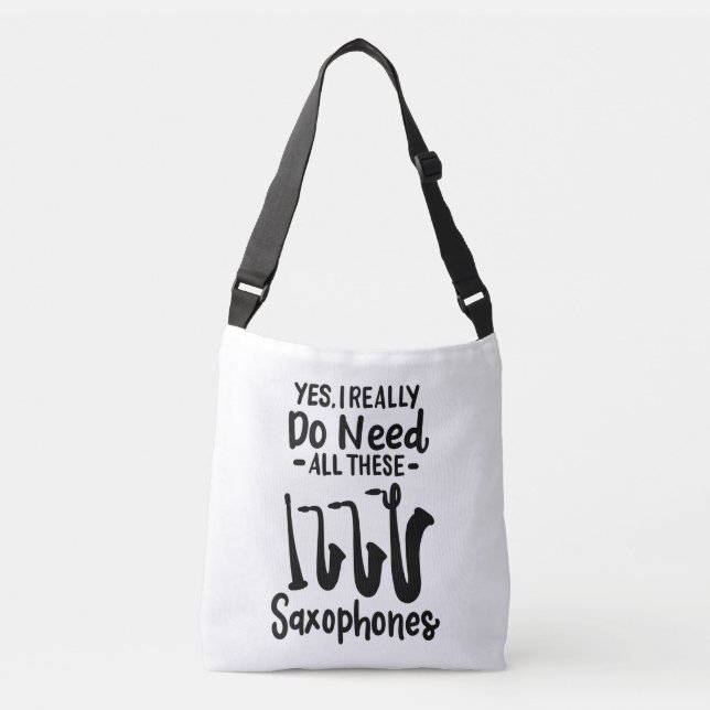 Saxophone - Saxophone Types Crossbody Bag (Front)