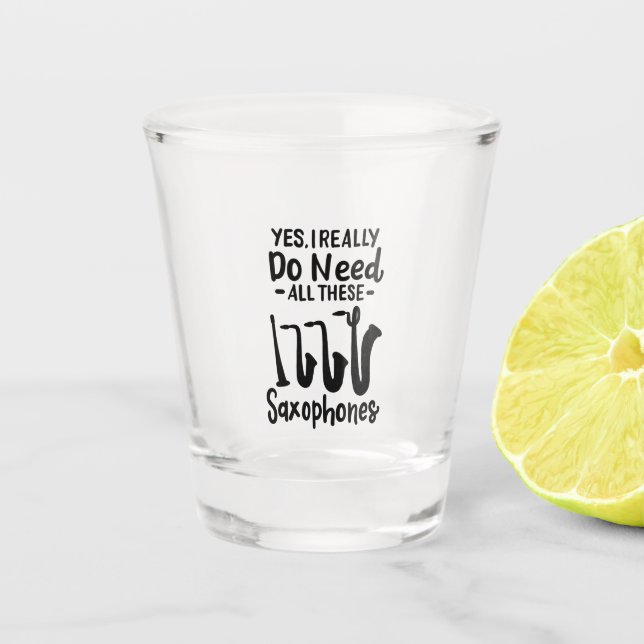 Saxophone - Saxophone Types Shot Glass (Front)