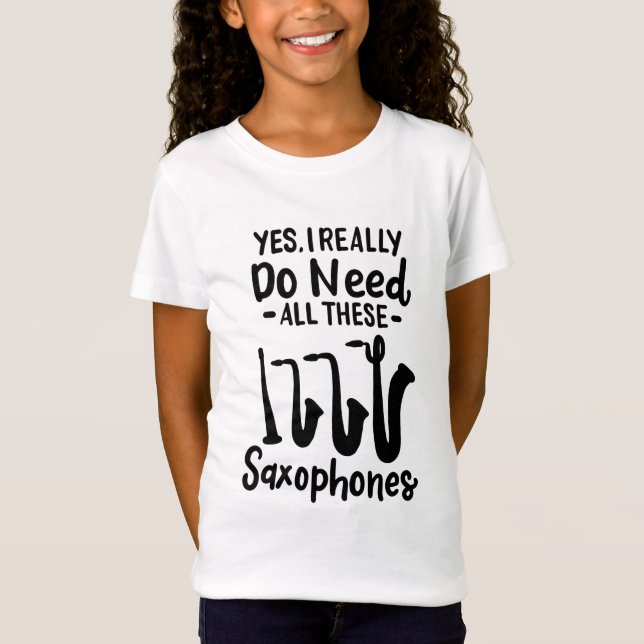 Saxophone - Saxophone Types T-Shirt (Front)