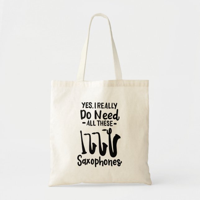 Saxophone - Saxophone Types Tote Bag (Front)