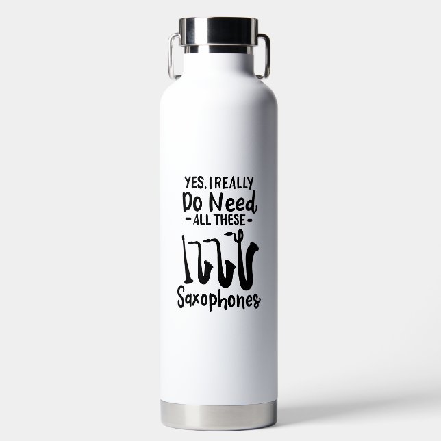 Saxophone - Saxophone Types Water Bottle (Front)