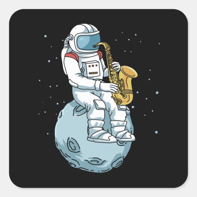 Saxophone Saxophonist Gifts Jazz Music Saxophone Square Sticker (Front)
