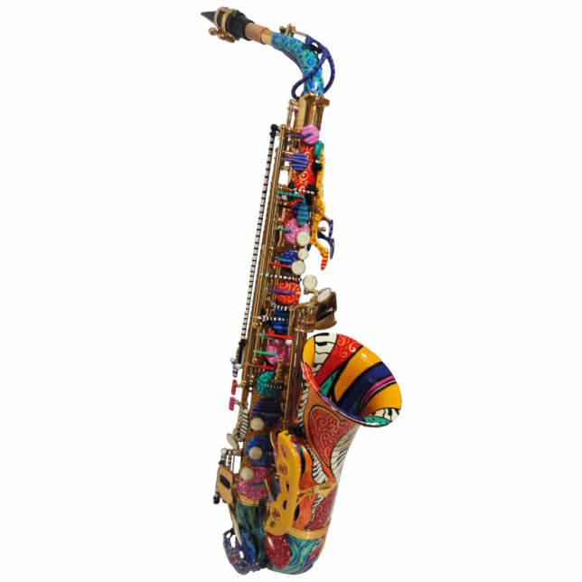 Saxophone Sculpture Gift, Saxophone Figurine Standing Photo Sculpture (Front)