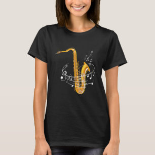 Saxophone Sheet Notes Saxophone Reed Woodwing Jazz T-Shirt
