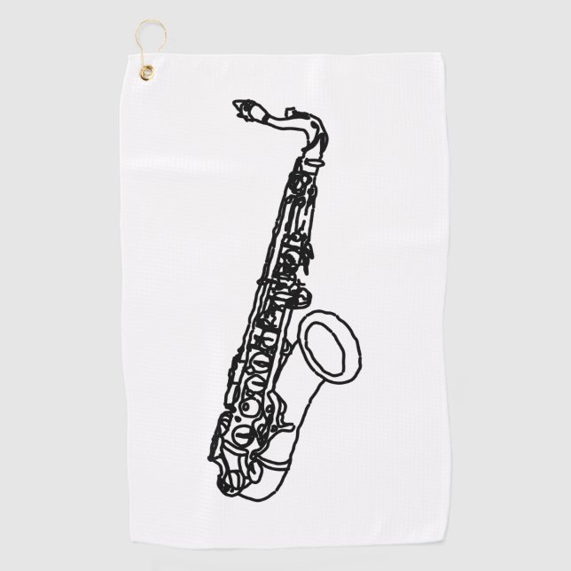Saxophone Sketch  Golf Towel (Front)