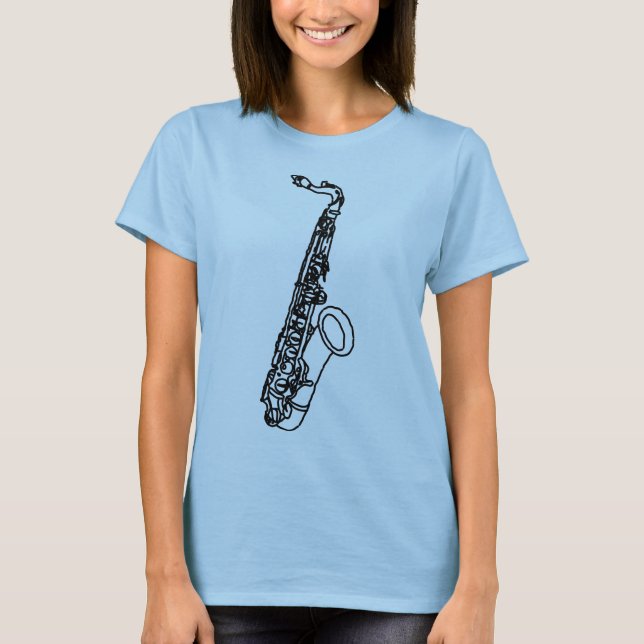 Saxophone Sketch  T-Shirt (Front)