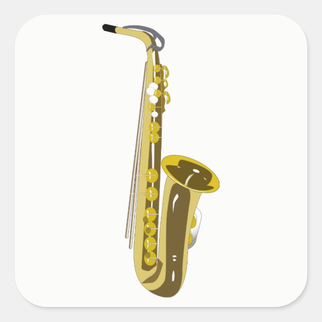Saxophone Square Sticker (Front)