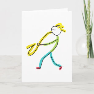 Saxophone Stickman Card