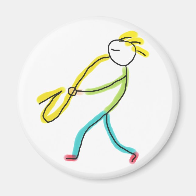 Saxophone Stickman Magnet (Front)