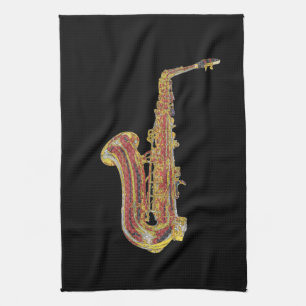 Saxophone Tea Towel